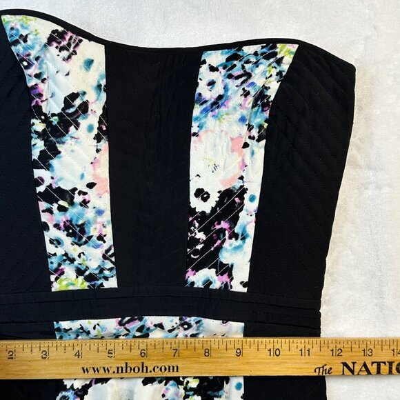 Parker Mara Mini Silk Dress Size S Corset Watercolor Floral Flowy Sassy Grunge - Picture 6 of 14